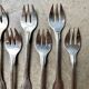 6 Christofle silver-plated oyster forks, shell design.