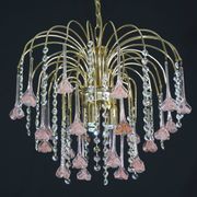 Meryl Streep, Pink Murano Flowers and Crystal Drops Chandelier, 1980s