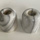 Pair of vintage Carrara marble candlesticks