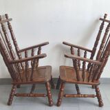 Pair of vintage brutalist armchairs from the 1970s.