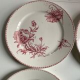 5 red decoration plates