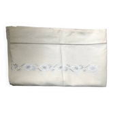 Antique embroidered linen with a floral motif