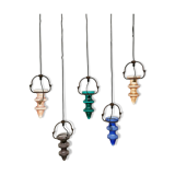 Set of 5 suspensions stalactite in stained glass vintage Nanny Still McKinney