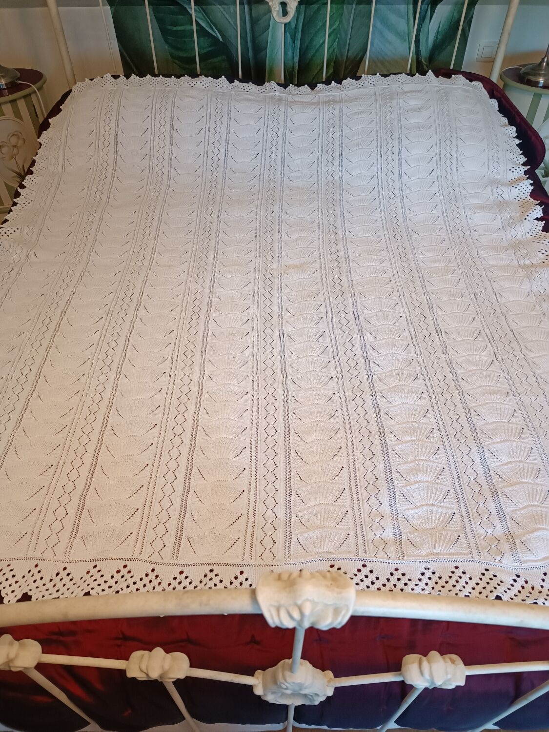 Cotton bedspread or crochet plaid