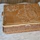Old Wicker sewing box and scoubidou, vintage