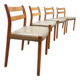 Midcentury dining chairs model 84 vintage Niels O. Møller 1960s