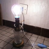 Lamp foot molded glass and brass