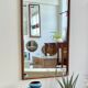 Vintage rectangular teak framed mirror