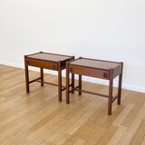 Pair of Scandinavian wooden bedside tables, 1960s