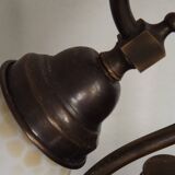 Lampe en bois et verre opalin
