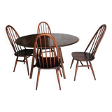 ERCOL table model 377 + 4 chairs model QUAKER
