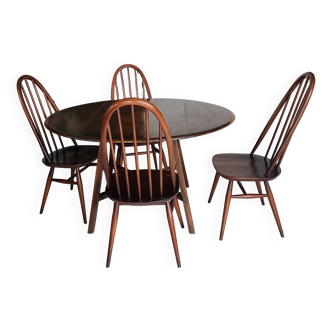 ERCOL table model 377 + 4 chairs model QUAKER