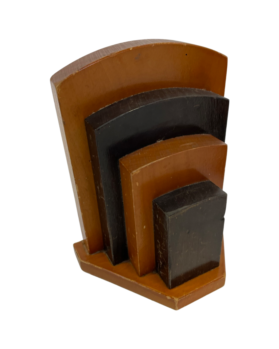 Art Deco bookends wood minimalist design set