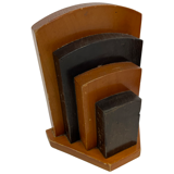Art Deco bookends wood minimalist design set