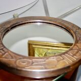 Vintage round copper mirror by marco fugeri 1960