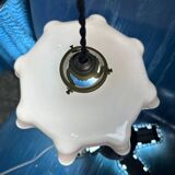 Pink opaline draped pendant light