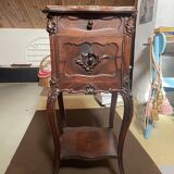 Louis XV Nightstand in Walnut and Marble 1930