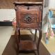 Louis XV bedside table in walnut and marble, 1930.