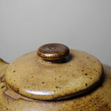 Vintage Japanese-style teapot from the 70s-90s, handmade brown stoneware signed Pichon.
