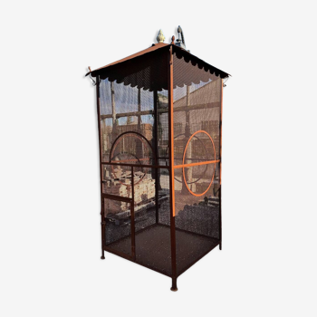Handcrafted wrought iron aviary