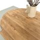 XXL oval coffee table in solid oak, cylindrical base, 1950s.