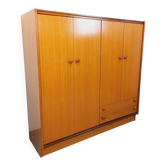 Vintage modernist teak and walnut wardrobe from the 60s and 70s