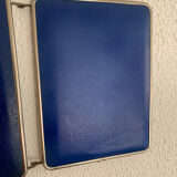 Vintage mirror 1960 triptych barber blue king - 24 x 59 cm