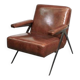 Fauteuil contemporain en cuir et métal
