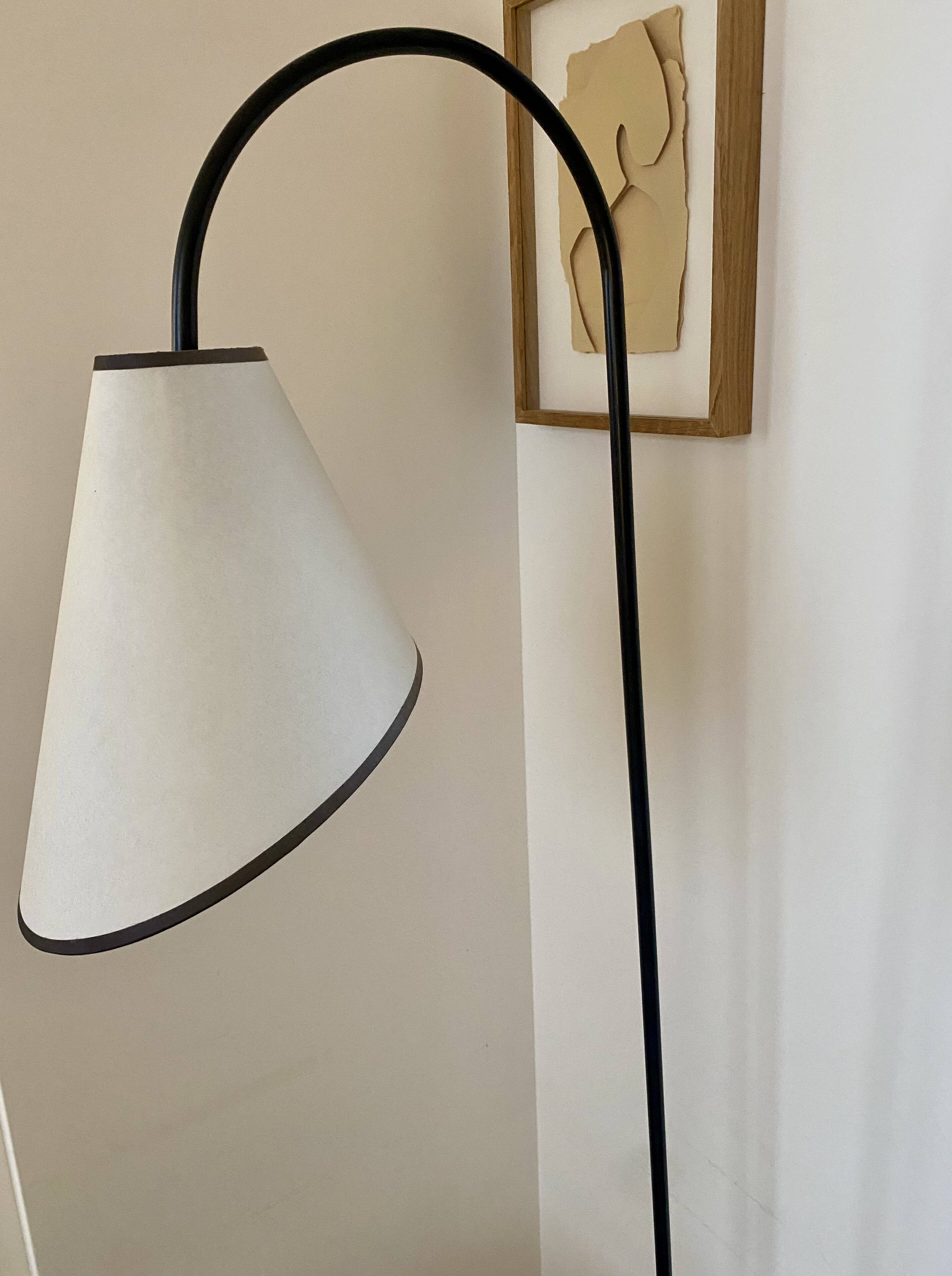 Vintage floor lamp with shelf