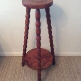 Scandinavian plant holder in solid wood turned from the 60s and 70s