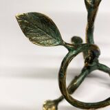 Sculptural bronze candlestick with a patina in the style of Giacometti, 1990.