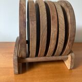Display and plates in vintage Scandinavian wood
