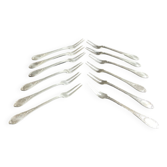 12 Forks with 2 tines – Silver plated