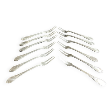 12 Forks with 2 tines – Silver plated