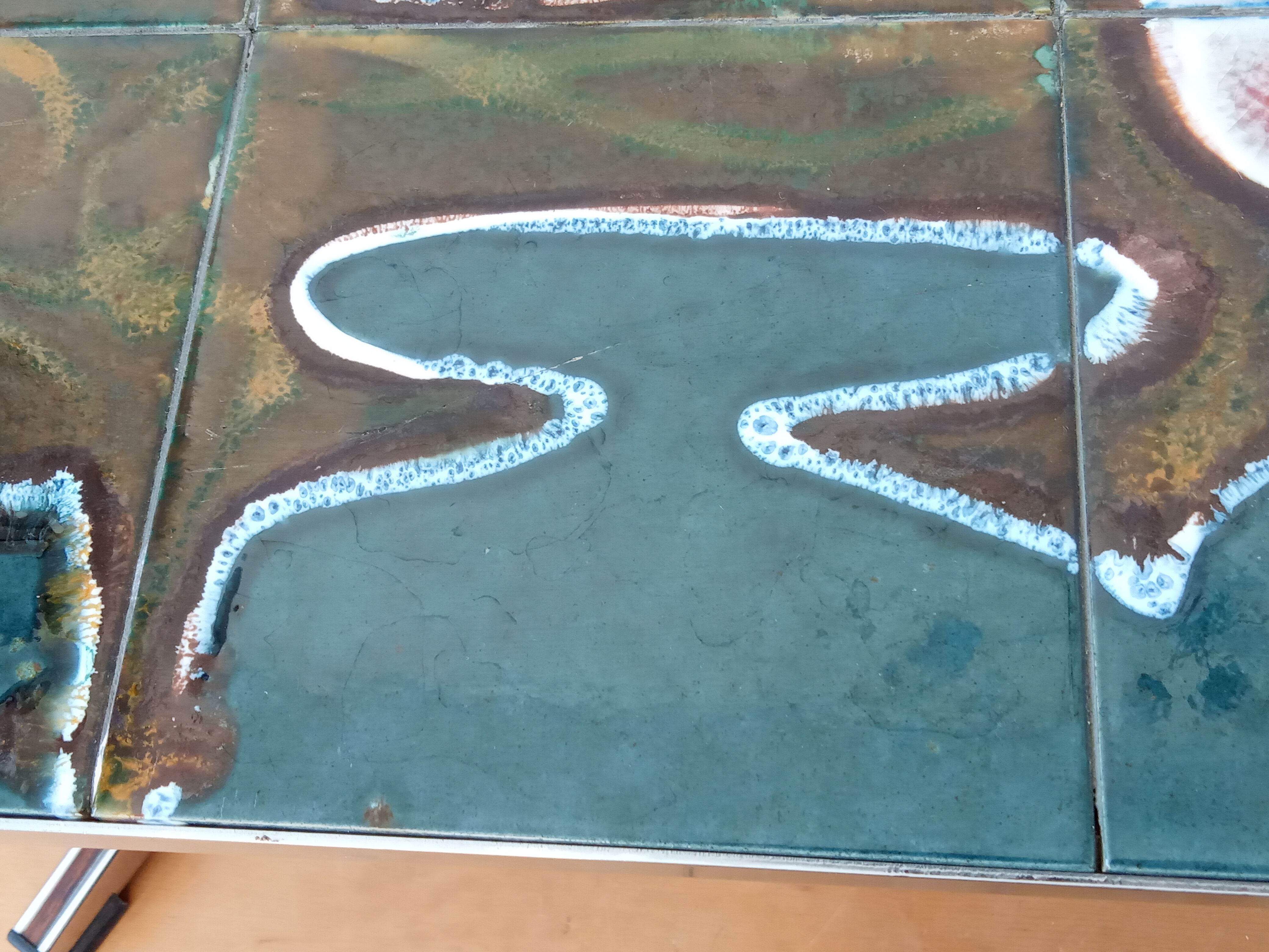 Coffee table in ceramic tiles 60s/70s