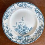 Set of 5 flat plates Longwy model azaleas Art Nouveau