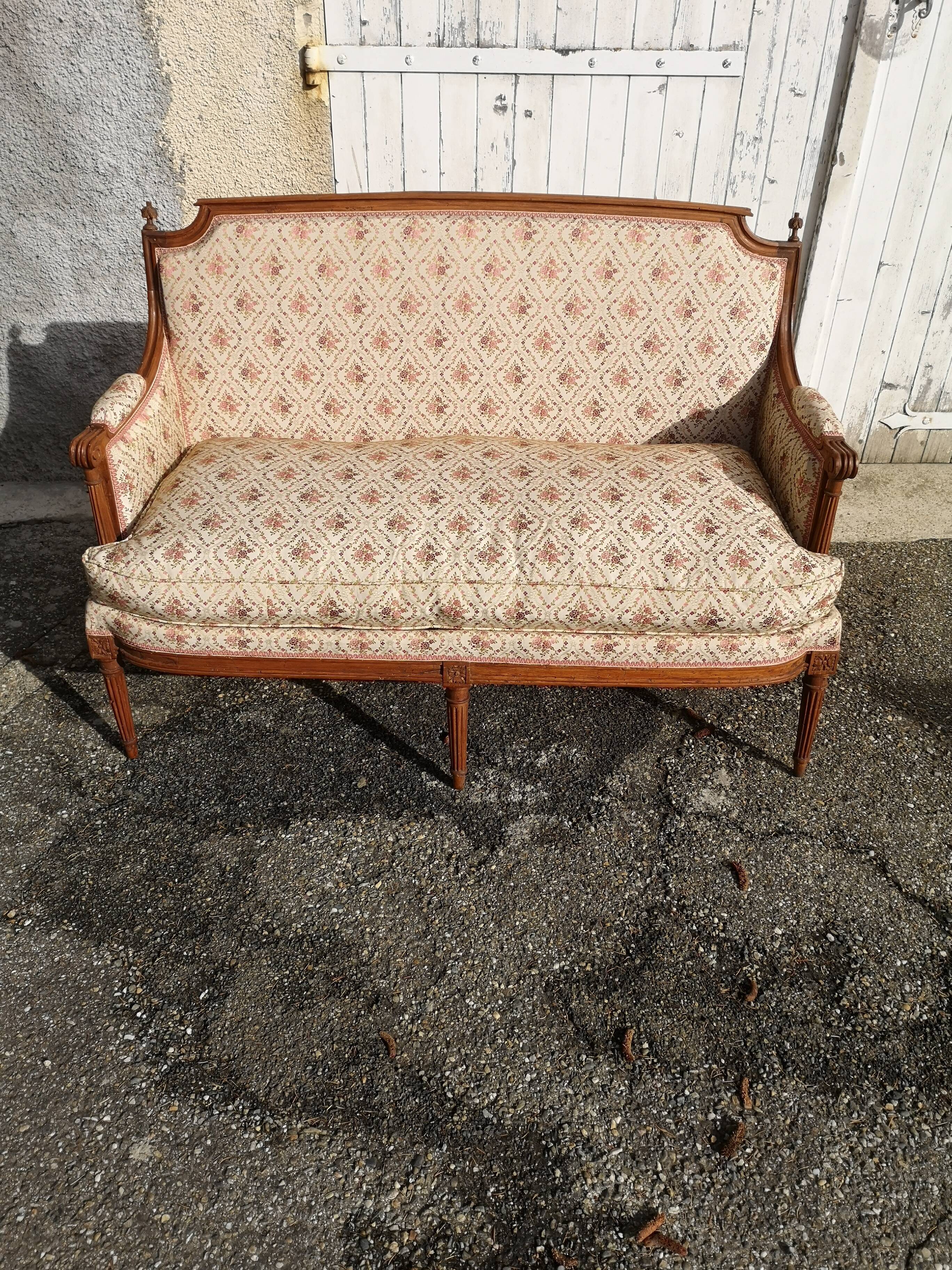 Wooden bench XVIIIth, Louis XVI