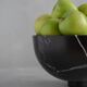 Black marble fruit bowl