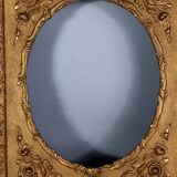 Old frame view rectangle or oval wood gilded stucco 58x48 cm SB108