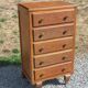 Vintage oak chest of drawers with 5 drawers from the 1950s.