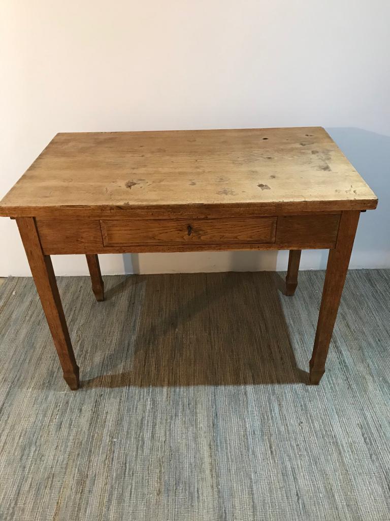 Firm table desk in raw solid oak vintage