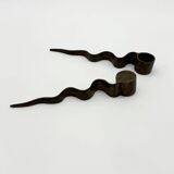 Pair of "Serpentine" candlesticks, modernist, 1970s