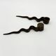 Pair of "Serpentine" candlesticks, modernist, 1970s