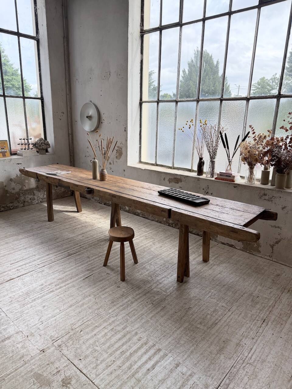 Brutalist popular art table XXL 3.5m/4m pine and oak