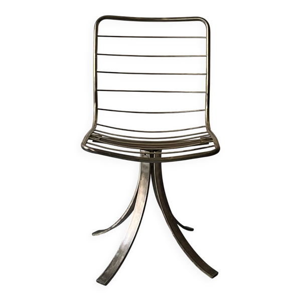 Chaise pivotante en métal pied tulipe, 1970