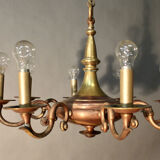 Two-Tone Bronze Chandelier with 8 Arms of Light