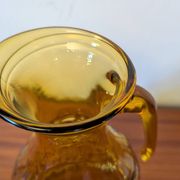 Italian pitcher textured amber glass 70's