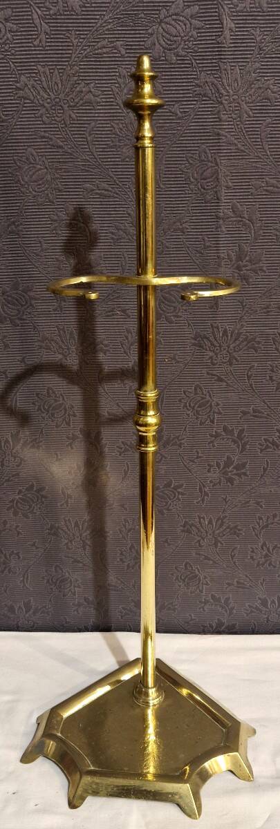 19th century brass fireplace set
