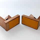 Mid-Century pair of wooden and enamel bookends, 1960s