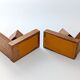 Mid-Century pair of wooden and enamel bookends, 1960s